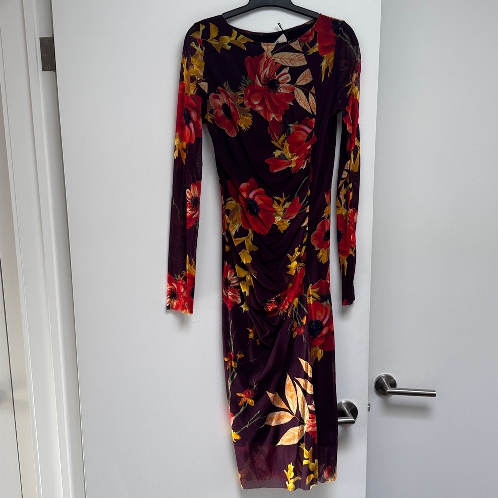 Fuzzi brand floral long sleeve dress